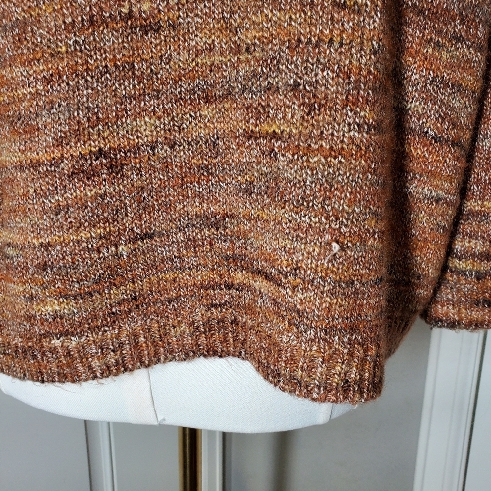 Ruby Rd. Brown Rust Women's Ruffle Button Front Cardigan Sweater Size Medium - Picture 12 of 16